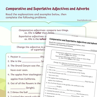 Comparative & Superlative Adjectives and Adverbs - worksheet educational content