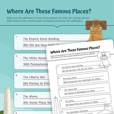 Where Are These Famous Places? - worksheet educational content