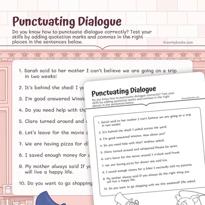 Punctuating Dialogue - worksheet educational content