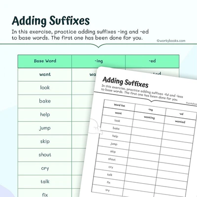 Adding Suffixes - worksheet educational content