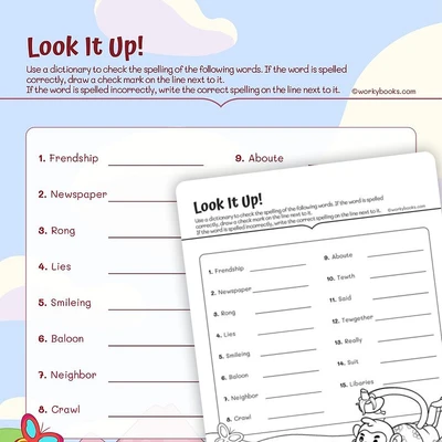 Vocabulary Look It Up! - worksheet educational content
