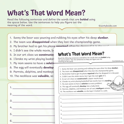 What's That Word Mean? - worksheet educational content