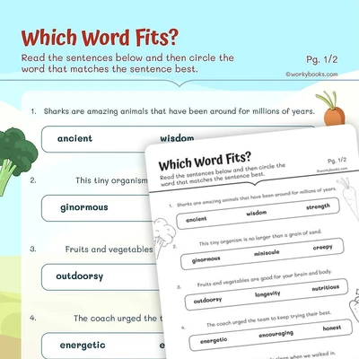 Which Word Fits Best? - worksheet educational content