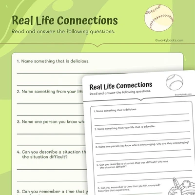 Identifying Real Life Connections - worksheet educational content