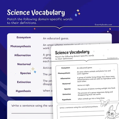 Science Vocabulary - worksheet educational content