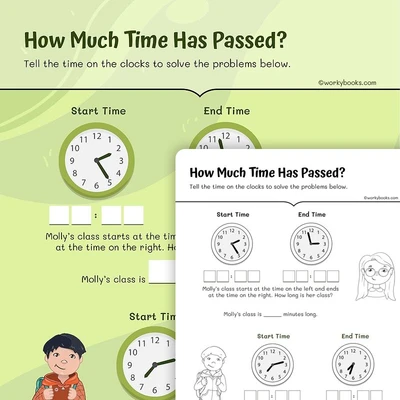 Telling Time Word Problems - worksheet educational content