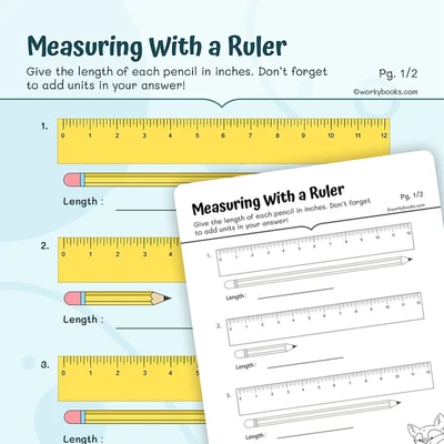 Measuring in Inches - worksheet educational content