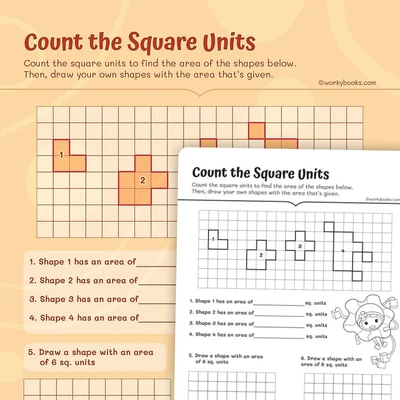 Count the Square Units - worksheet educational content