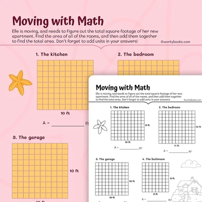 Moving with Math - worksheet educational content