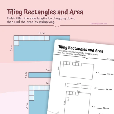 Find Area using Tiling - worksheet educational content