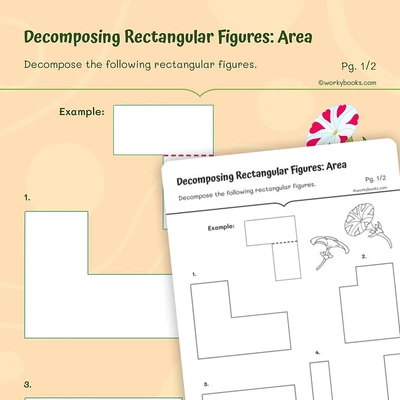 Decomposing Rectangular Figures: Area - worksheet educational content