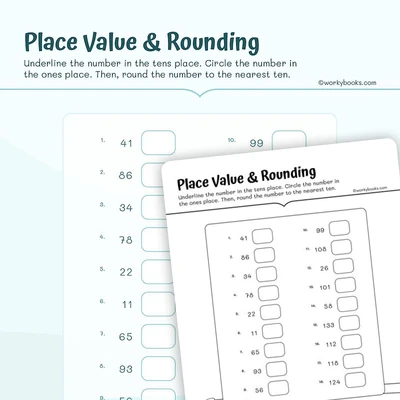 Place Value & Rounding - worksheet educational content
