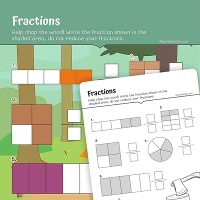 Shaded Areas and Fractions - worksheet educational content