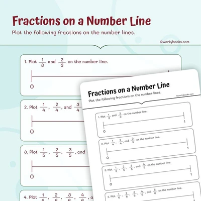 Plotting Fractions - worksheet educational content