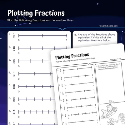 Fraction as a Number on the Number Line - worksheet educational content