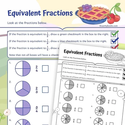 Equivalent Fractions - worksheet educational content