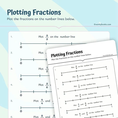 Fractions on Number Line - worksheet educational content