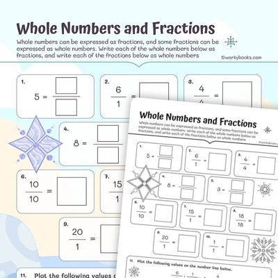 Finding Fractions of Whole Numbers - worksheet educational content