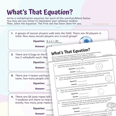 What's That Equation? - worksheet educational content