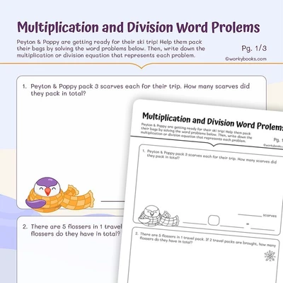 Multiplication and Division Word Problems - worksheet educational content