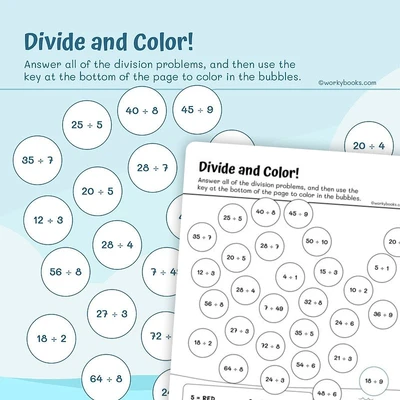 Color and Divide! - worksheet educational content