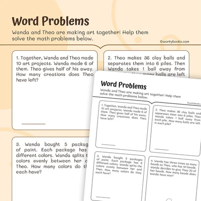 Mixed operation word problems - worksheet educational content