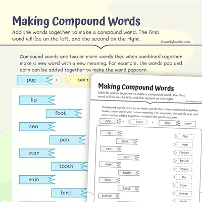 Making Compound Words - Matching Activity - worksheet educational content