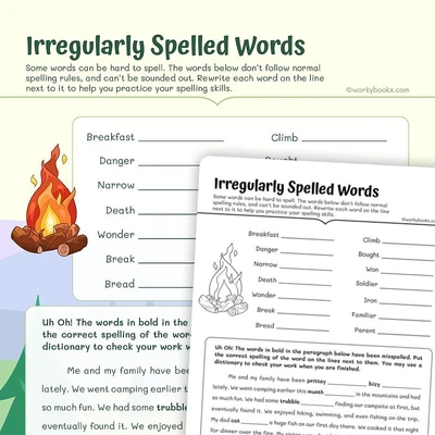 3rd Grade Spelling words - worksheet educational content