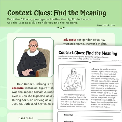 Context Clues: Find the Meaning - worksheet educational content