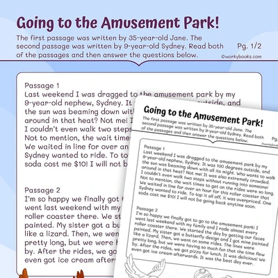 Distinguishing Point of View - worksheet educational content