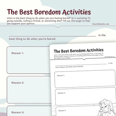 The Best Boredom Activities - worksheet educational content