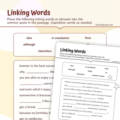 Linking Words - worksheet educational content