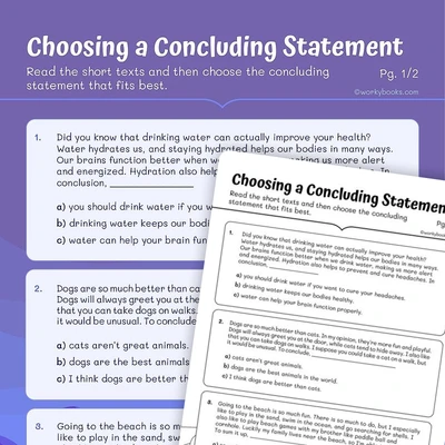 Choosing a Concluding Statement - worksheet educational content