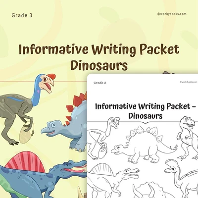 Informative Writing Packet – Dinosaurs - worksheet educational content