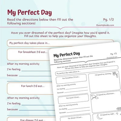 My Perfect Day—Creative Writing - worksheet educational content