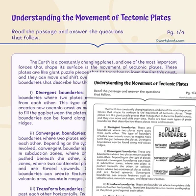 Understanding the Movement of Tectonic Plates - worksheet educational content