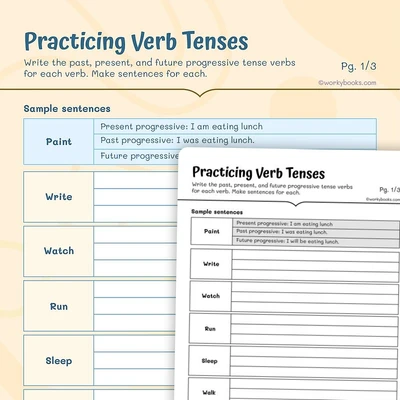 Practicing Verb Tenses - worksheet educational content