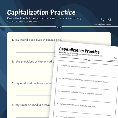 Capitalization Practice - worksheet educational content