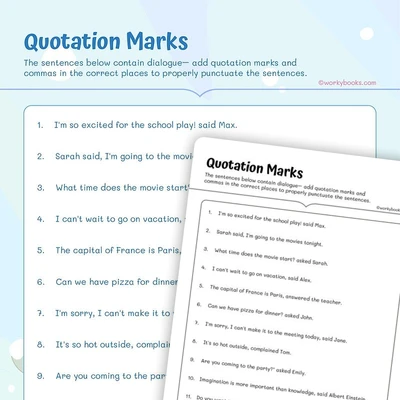 Quotation Marks - worksheet educational content