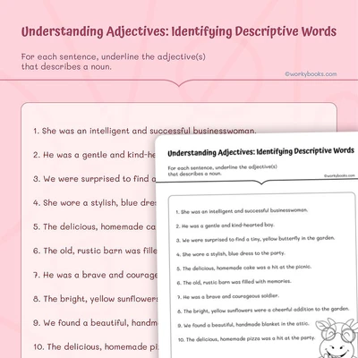 Understanding Adjectives: Identifying Descriptive Words - worksheet educational content