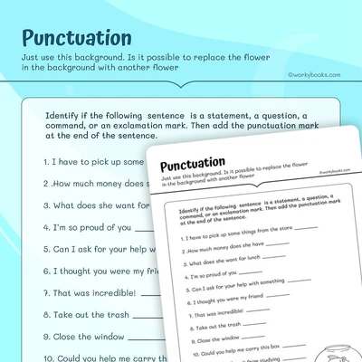Correcting Sentence Punctuation - worksheet educational content