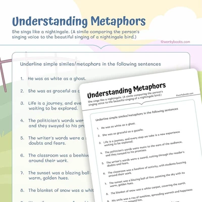 Understanding Metaphors - worksheet educational content