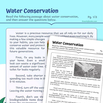 Ways to Conserve Water— Word Choice - worksheet educational content