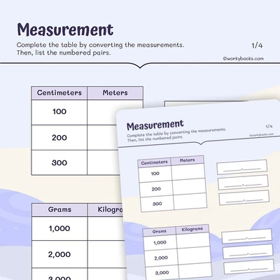 Converting the Measurement - worksheet educational content