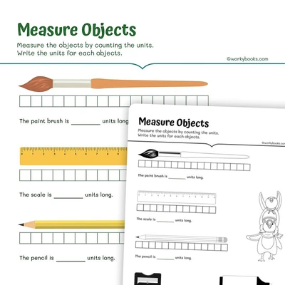 Measure Objects - worksheet educational content