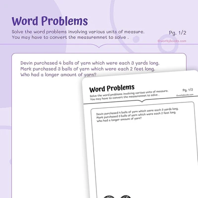 Math Word Problems - worksheet educational content