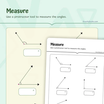 Protractor Tool for Measuring Angles - worksheet educational content