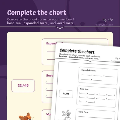 Complete the Chart - worksheet educational content
