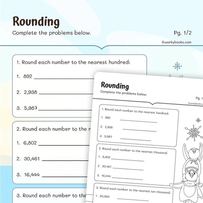 Rounding Multi-Digit Whole Numbers - worksheet educational content