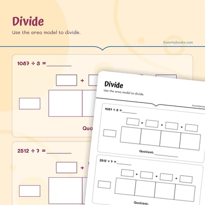 Multi digit Division - worksheet educational content